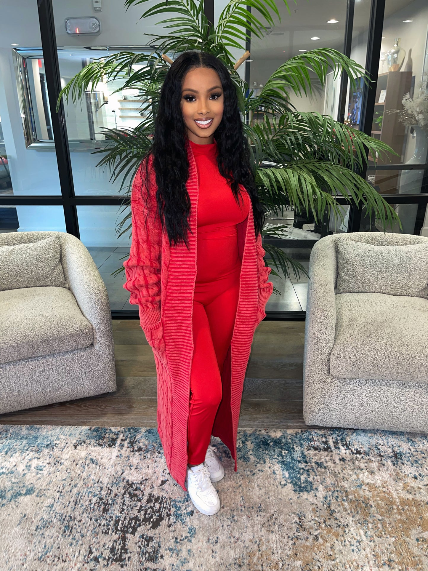 Red So Sleek Cardigan