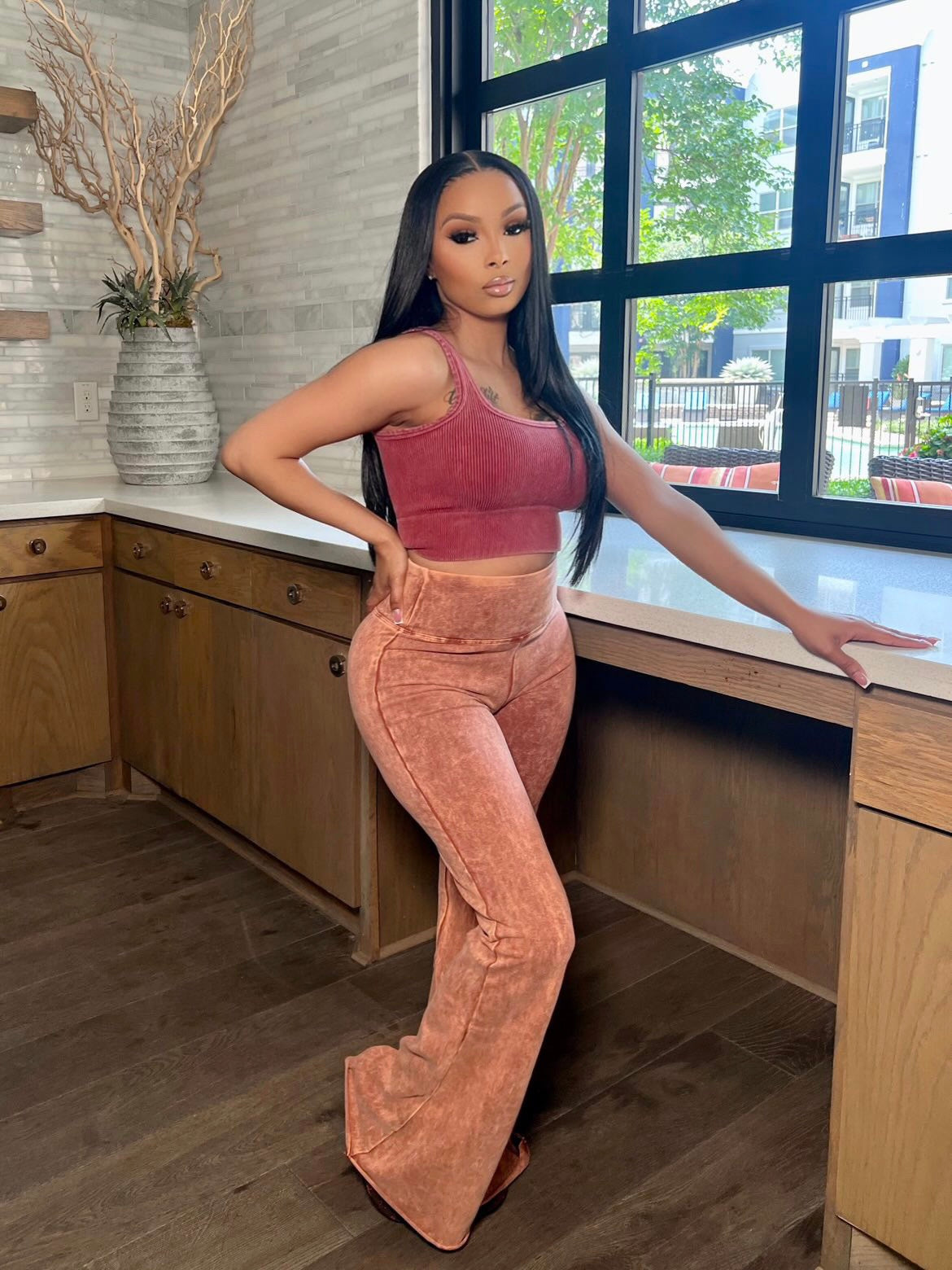 Rust Carmen pants set