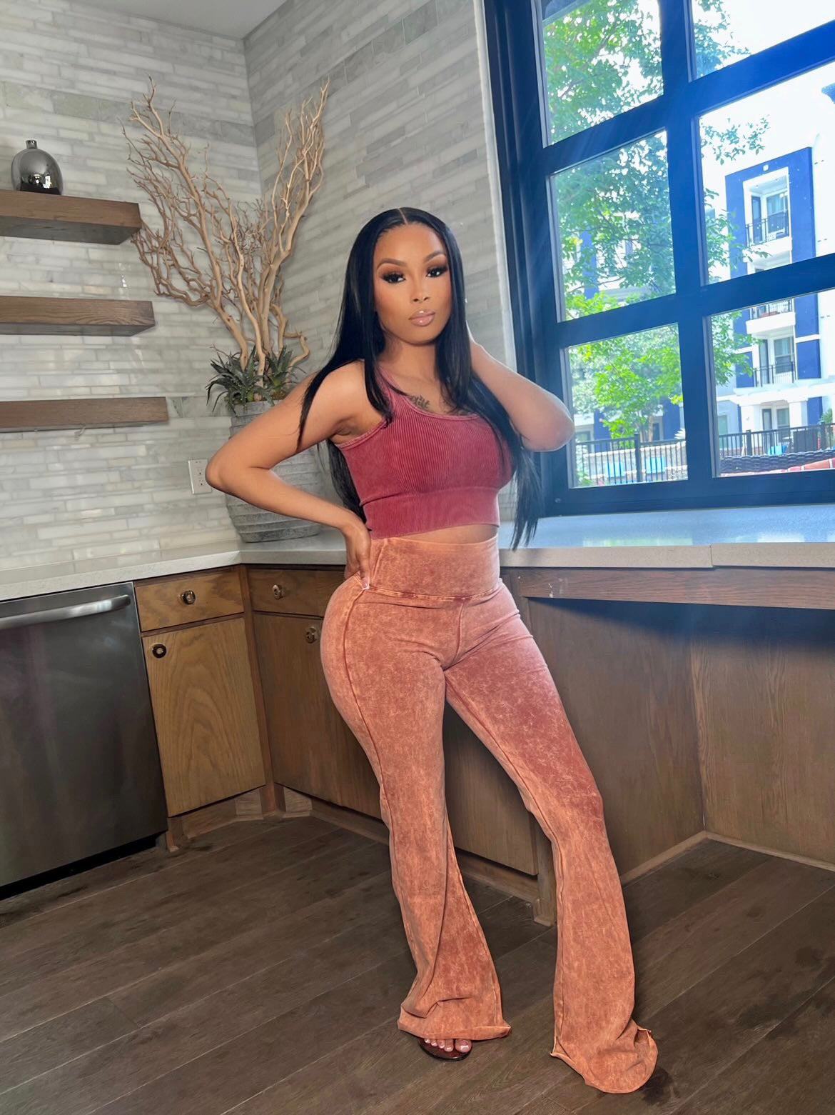 Rust Carmen pants set