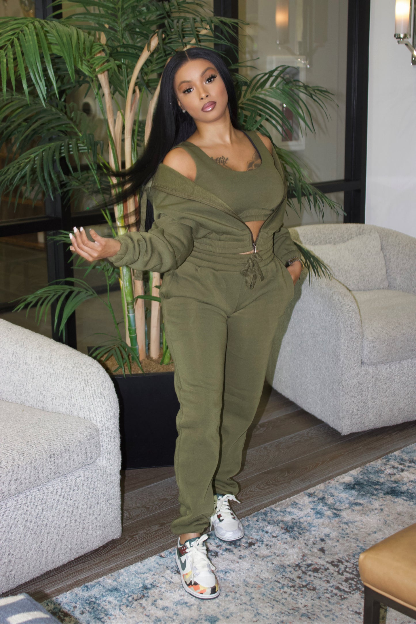 Olive 3Pc Jogger Set