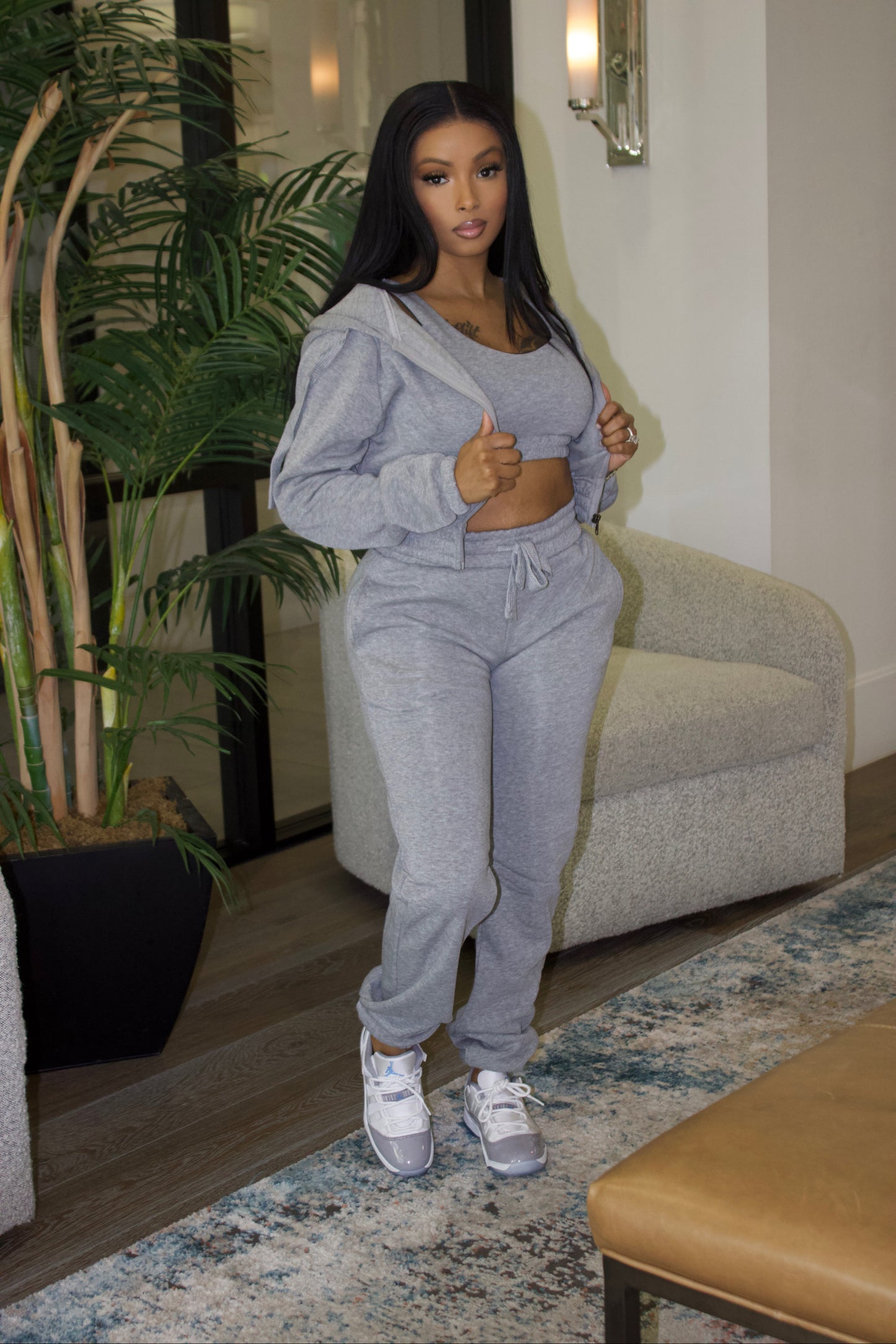 Grey 3Pc Jogger Set